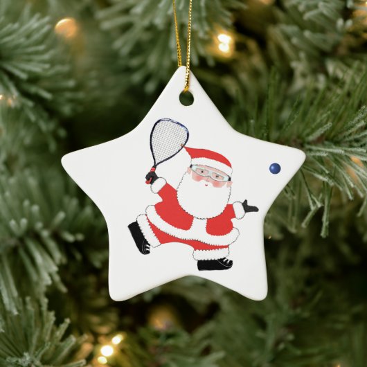 Racquetball speler Kerstmis Collectible Keramisch Ornament (Boom)