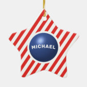 Racquetball speler Kerstmis Collectible Keramisch Ornament (Achterkant)