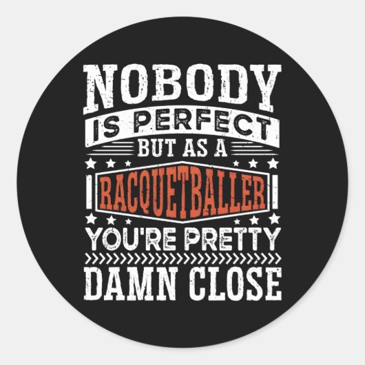 Racquetball speler Racquetball Ronde Sticker (Voorkant)