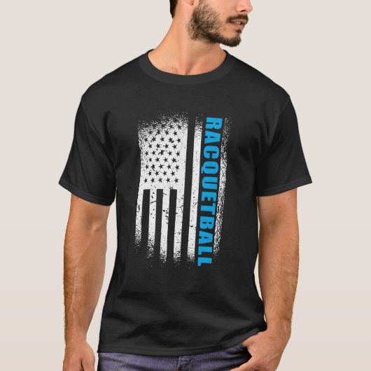 Racquetball USA 4 juli Amerikaanse vlag T-shirt (Voorkant)