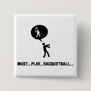 Racquetball Vierkante Button 5,1 Cm