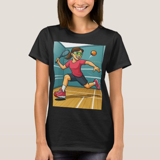 Racquetballvrouw T-shirt (Voorkant)