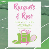 Racquets & Rosé Tennis Party Preppy Dames Dag Kaart