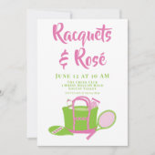 Racquets & Rosé Tennis Party Preppy Dames Dag Kaart (Voorkant)