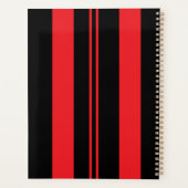 Racrood zwart, dubbele strepen, op maat gesneden planner (Achterkant)