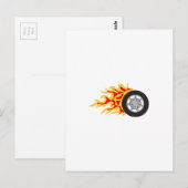 RACTERWIEL MET VLAMMEN BRIEFKAART (Voorkant / Achterkant)