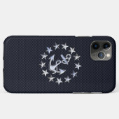 Racy Carbon Fiber Nautical Chrome Yacht Vlag Case-Mate iPhone Case (Achterkant (horizontaal))
