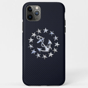 Racy Carbon Fiber Nautical Chrome Yacht Vlag Case-Mate iPhone Case