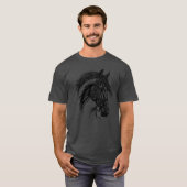 Racy Paard Met Mane Paard Dressuur Equestrian Girl T-shirt (Voorkant volledig)