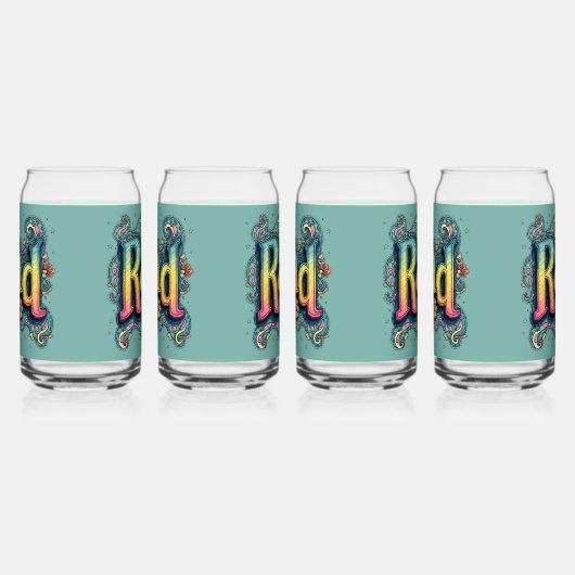 RAD 70s Groovy Psychedelic Aesthetic Blikvorm Glas (Rechts)