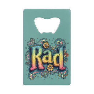 RAD 70s Groovy Psychedelic Aesthetic Creditkaart Flessenopener