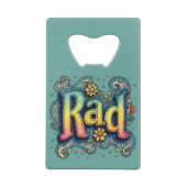 RAD 70s Groovy Psychedelic Aesthetic Creditkaart Flessenopener (Achterkant)