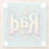 RAD 70s Groovy Psychedelic Aesthetic Glazen Onderzetter (Achterkant)