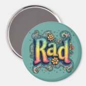 RAD 70s Groovy Psychedelic Aesthetic Magneet (Voorkant / Achterkant)
