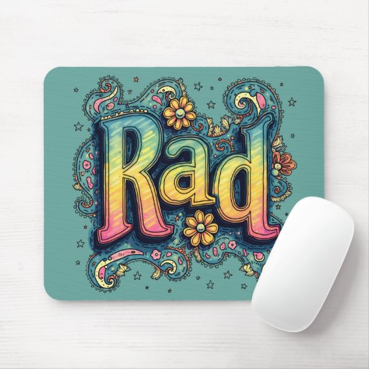 RAD 70s Groovy Psychedelic Aesthetic Muismat (Met muis)