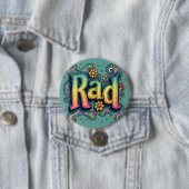 RAD 70s Groovy Psychedelic Aesthetic Ronde Button 7,6 Cm (In situ)