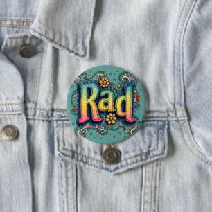 RAD 70s Groovy Psychedelic Aesthetic Ronde Button 7,6 Cm