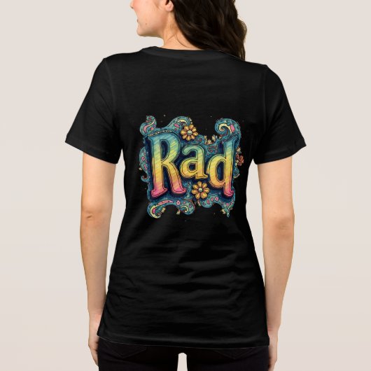 RAD 70s Groovy Psychedelic Aesthetic Tri-Blend Shirt (Achterkant)