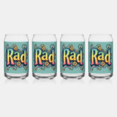Rad 70s Groovy Psychedelische Esthetiek Blikvorm Glas (Achterkant)