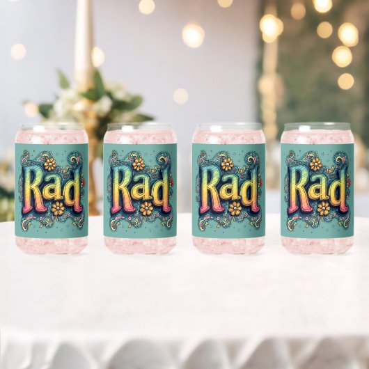 Rad 70s Groovy Psychedelische Esthetiek Blikvorm Glas (Insitu (Huwelijk))