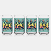 Rad 70s Groovy Psychedelische Esthetiek Blikvorm Glas (Voorkant)