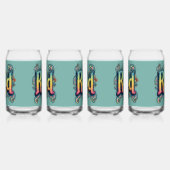 Rad 70s Groovy Psychedelische Esthetiek Blikvorm Glas (Links)