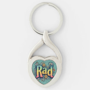 Rad 70s Groovy Psychedelische Esthetiek Sleutelhanger