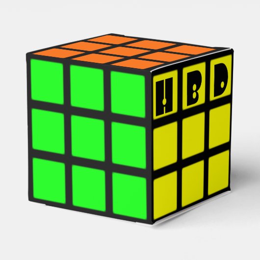RAD 80's Retro Kleurrijke Party Cube Bedankdoosjes (Achterkant)