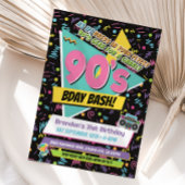 Rad 90s Memphis Stijl Verjaardagsfeestuitnodiging Kaart