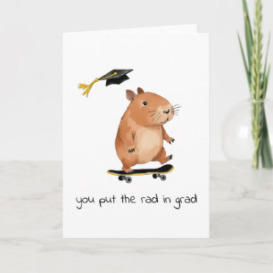 Rad Afstudeerder Skateboarden Capybara Afstuderen  Kaart