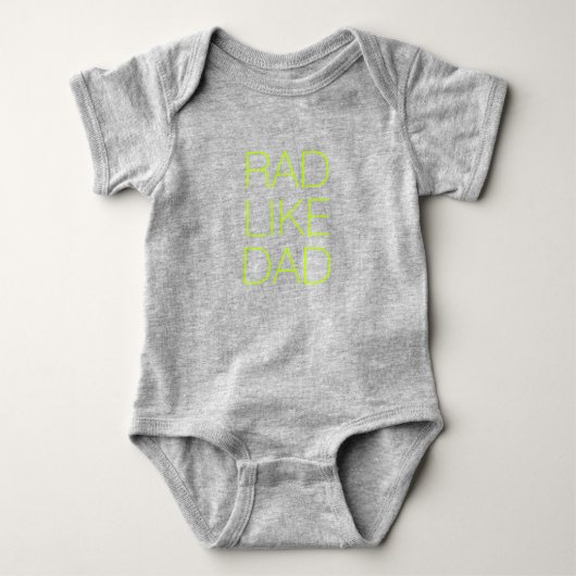Rad als pap neon groene minimalistische typografie romper (Voorkant)