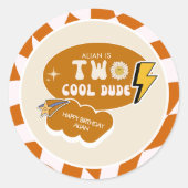 Rad Cool Dude | Jongens retro geruite verjaardag Ronde Sticker (Voorkant)