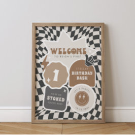 Rad Cool Dude | Jongens Retro Skater Verjaardag Poster