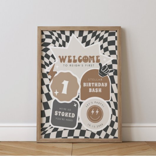 Rad Cool Dude | Jongens Retro Skater Verjaardag Poster