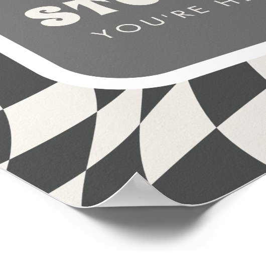 Rad Cool Dude | Jongens Retro Skater Verjaardag Poster (Hoek)