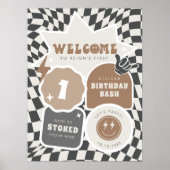 Rad Cool Dude | Jongens Retro Skater Verjaardag Poster (Voorkant)