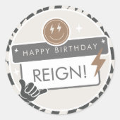 Rad Cool Dude | Jongens Retro Skater Verjaardag Ronde Sticker (Voorkant)