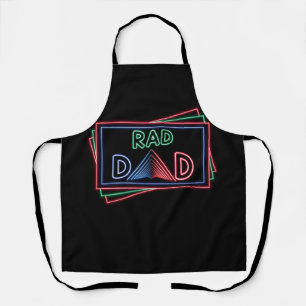 Rad Dad 1980's Retro Fathers Day Neon Color Schort