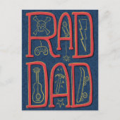 Rad Dad Blue Doodle Vaderdag Briefkaart (Voorkant)