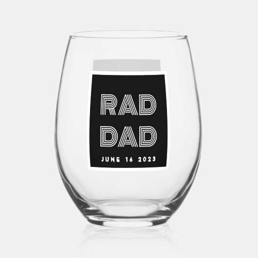 Rad Dad Day Wijnglas Zonder Voet (Voorkant)
