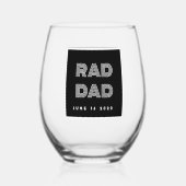 Rad Dad Day Wijnglas Zonder Voet (Achterkant)