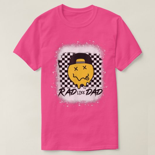 Rad Dad Funny Checkered Father's Day Smile Face Bl T-shirt (Design voorkant)