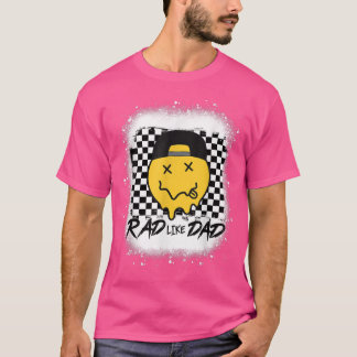 Rad Dad Funny Checkered Father's Day Smile Face Bl T-shirt