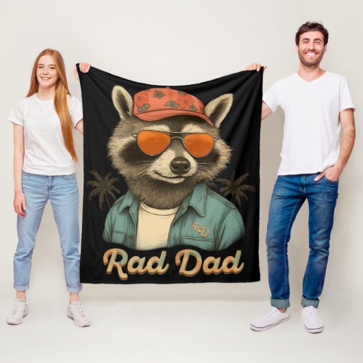 Rad Dad Funny Happy Vaderdag Fleece Deken (In situ)
