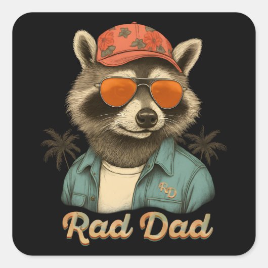 Rad Dad Funny Happy Vaderdag  Vierkante Sticker (Voorkant)