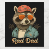 Rad Dad Funny Happy Vaderdag  Wijn Etiket (Enkel label)