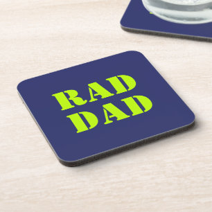 Rad Dad neon green marvy blue modern typografie Bier Onderzetter
