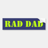 Rad Dad neon green marvy blue modern typografie Bumpersticker (Voorkant)