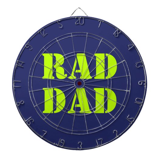 Rad Dad neon green marvy blue modern typografie Dartbord (Voorkant)