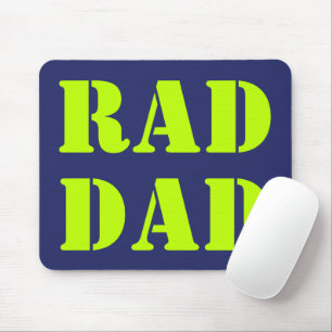 Rad Dad neon green marvy blue modern typografie Muismat